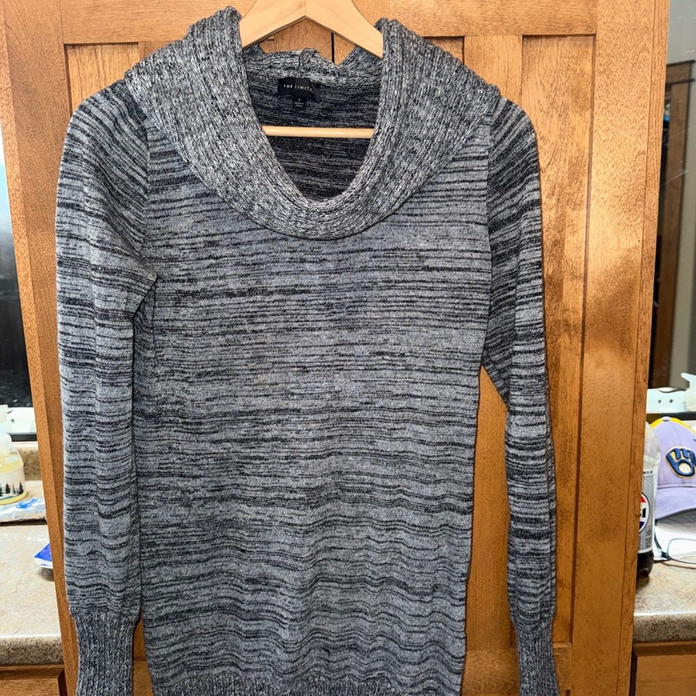 The Limited Charcoal Cowl Neck Sweater